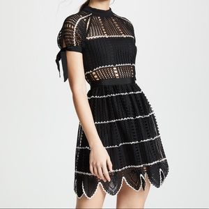 Self Portrait Crochet Scallop Mini Dress